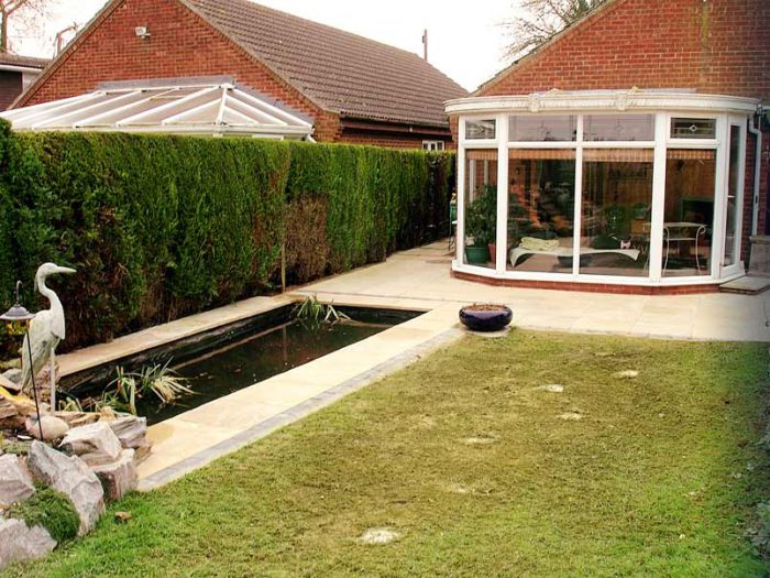 Patio and pond